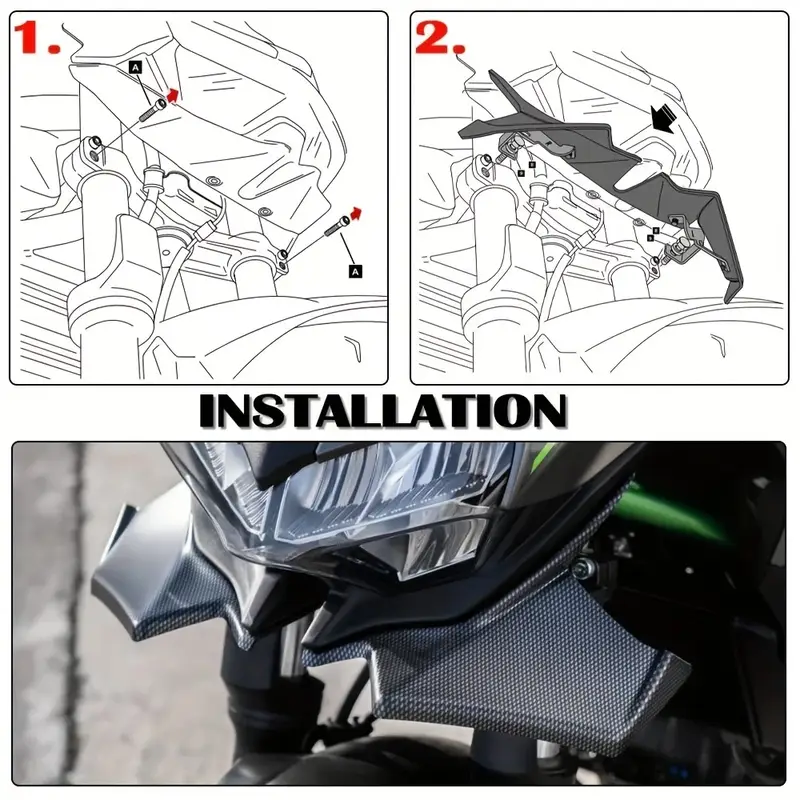 Kawasaki Z650 Front Spoiler Beak Extender Mudguard 2020-2024