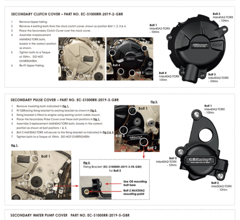 BMW S1000 R 2021-2024 M1000 R 2024+ Engine Cover Kit
