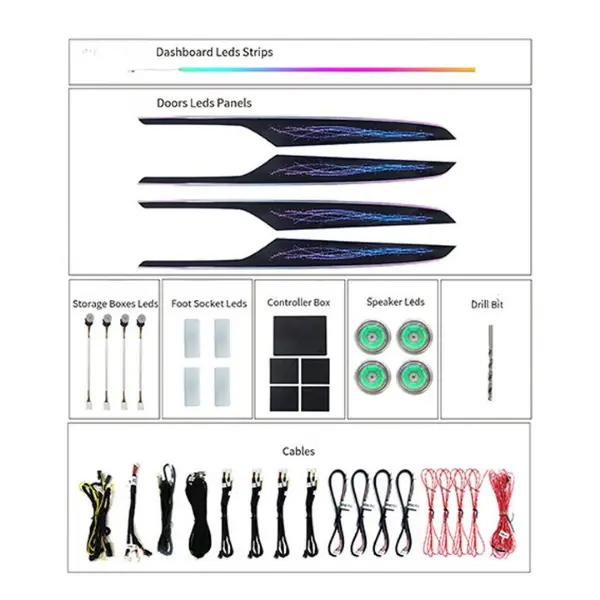 BMW Interior Trim and Speaker Cover Panel Ambient Lighting Set for X1 X2 - Image 6