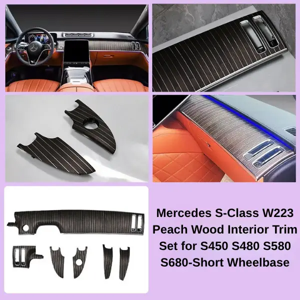Mercedes S-Class W223 Peach Wood Interior Trim Set for S450 S480 S580 S680 - Image 5