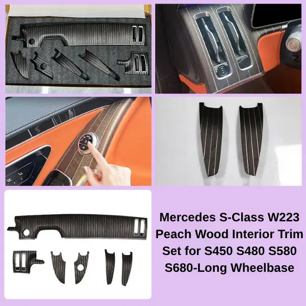 Mercedes S-Class W223 Peach Wood Interior Trim Set for S450 S480 S580 S680 - Image 4