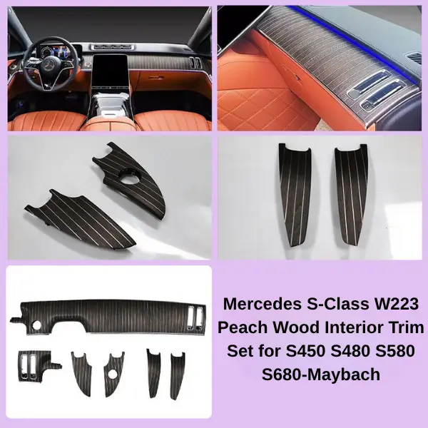 Mercedes S-Class W223 Peach Wood Interior Trim Set for S450 S480 S580 S680 - Image 3