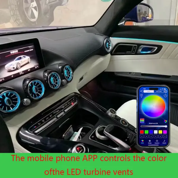 Mercedes Air Vent with 64-Color Ambient Lighting for 2015-2018 GT AMG W290 - Image 4