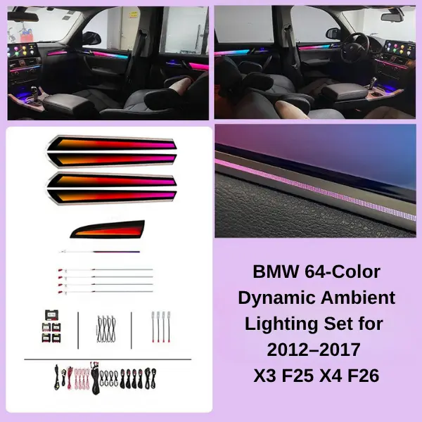 BMW 64-Color Dynamic Ambient Lighting Set for 2012–2017 X3 F25 X4 F26 - Image 2