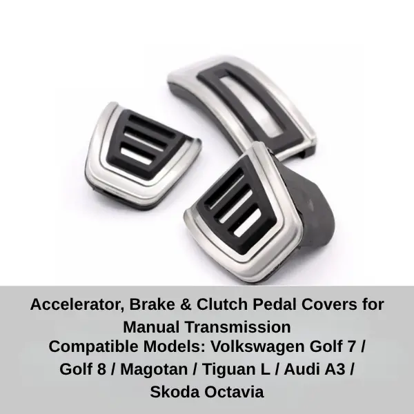 Accelerator, Brake and Footrest Pedal Covers for Volkswagen Audi and Skoda - Image 7