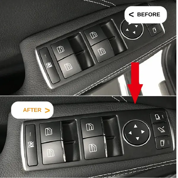 Mercedes Window Switch Button Trim Covers for A-Class / B-Class / CLA / C-Class / E-Class / GLA / GLK - Image 2