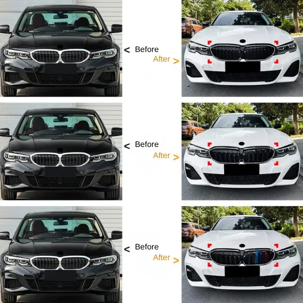 BMW Single-Line, Double-Line & Tri-Color LED Front Grille for 3 Series G20 G21 G28 - Image 2